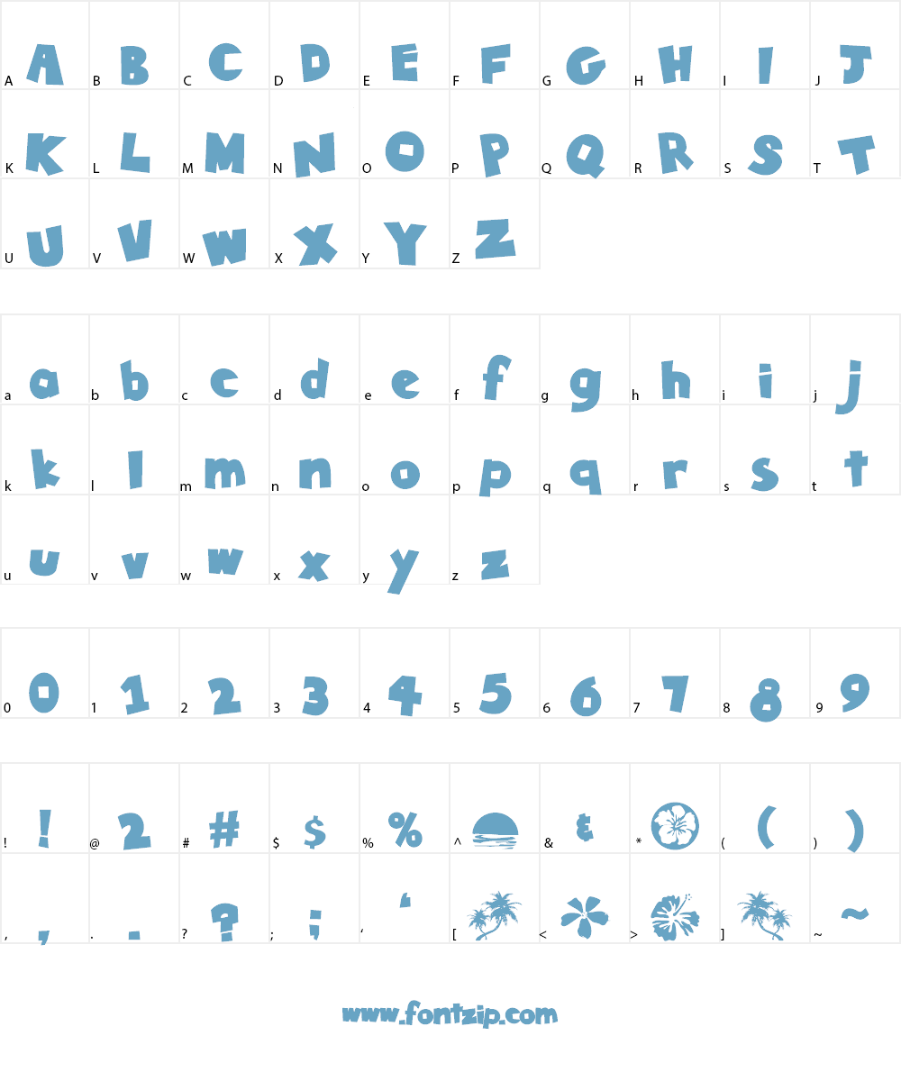 Tiki Tropic Font Character
